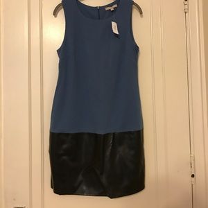 Banana Republic Faux Leather Color Block Dress